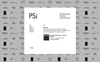 Performance Studies International / Website / 2011