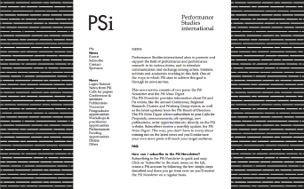 Performance Studies International / Website / 2011
