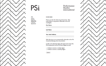 Performance Studies International / Website / 2011